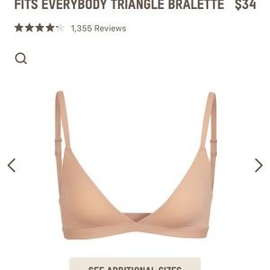 SKIMS FITS EVERYBODY TRIANGLE BRALETTE NWT XS